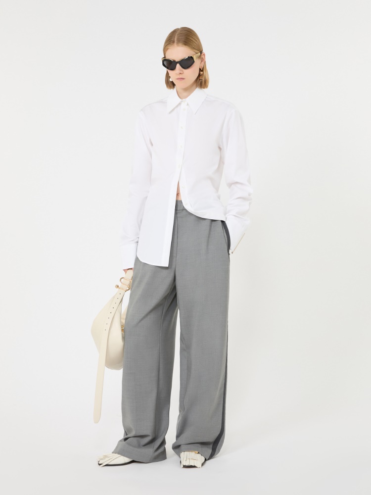 Cotton poplin shirt - OPTICAL WHITE - Max Mara