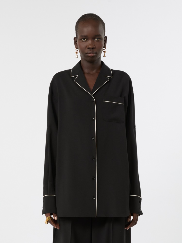 Wide wool shirt - BLACK - Max Mara - 2
