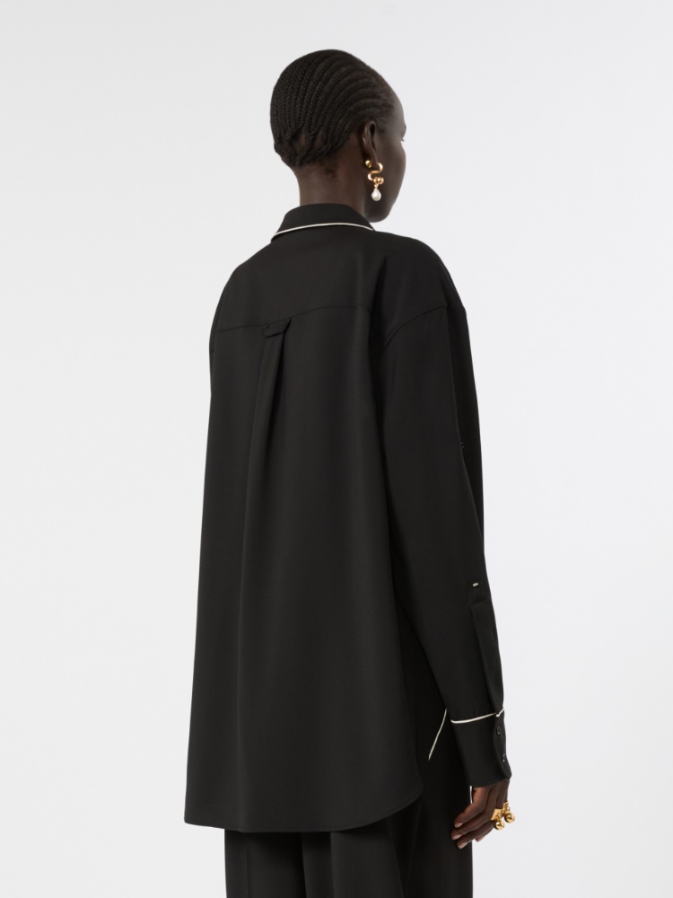 Wide wool shirt - BLACK - Max Mara - 3