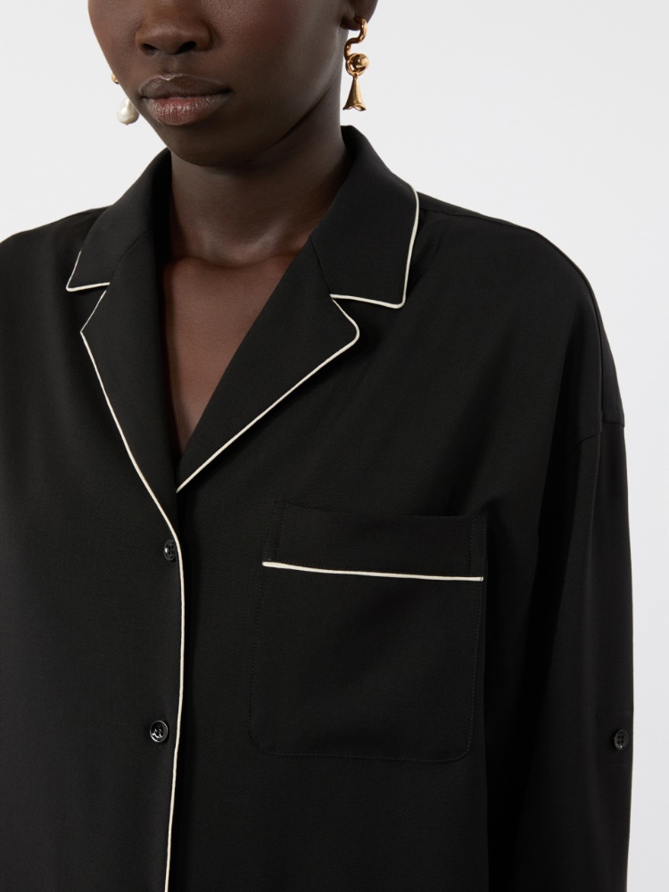 Wide wool shirt - BLACK - Max Mara - 5