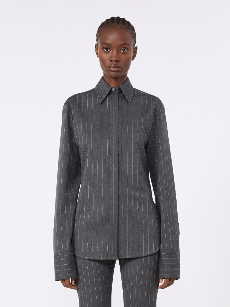 Slim wool shirt - MEDIUM GREY - Max Mara - 2