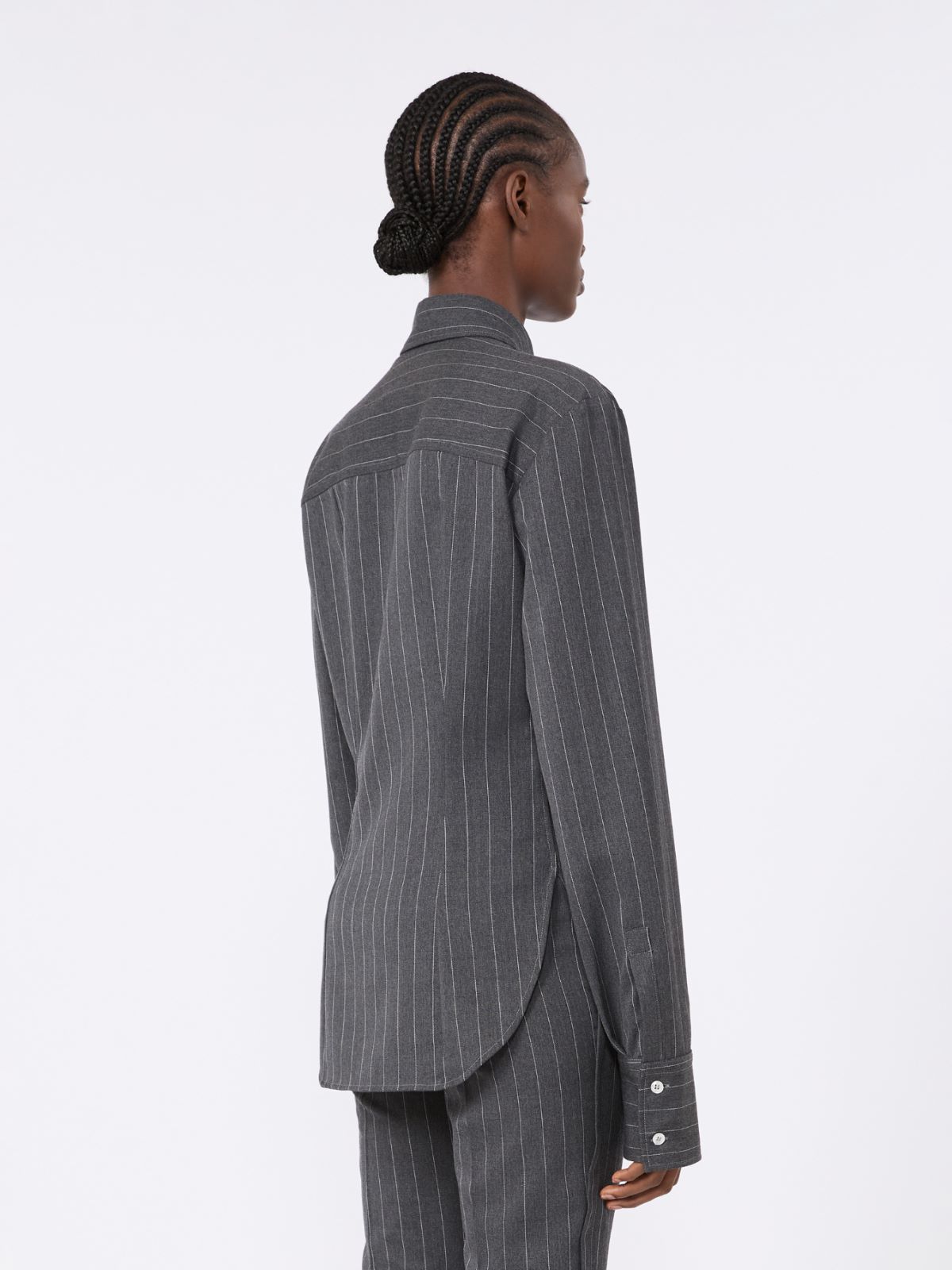 Slim wool shirt - MEDIUM GREY - Max Mara - 3