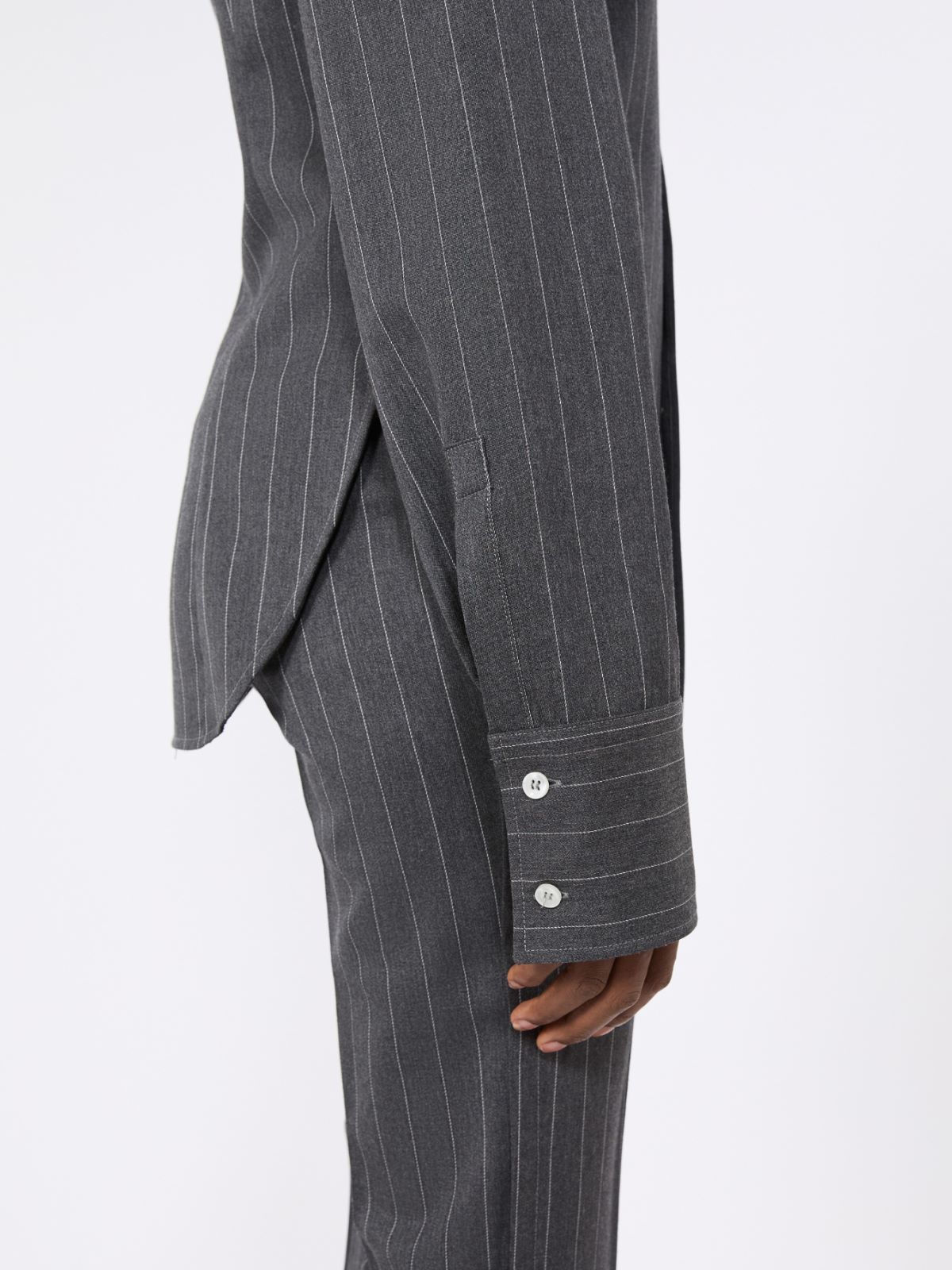 Slim wool shirt - MEDIUM GREY - Max Mara - 5