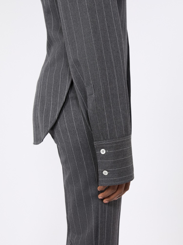 Slim wool shirt - MEDIUM GREY - Max Mara - 5