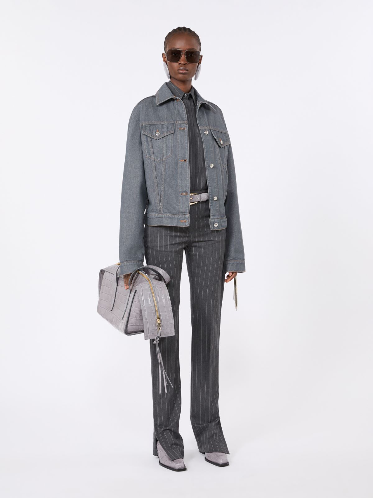 Slim wool shirt + MEDIUM GREY - Max Mara