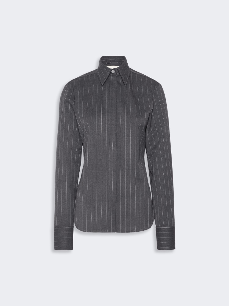Slim wool shirt - MEDIUM GREY