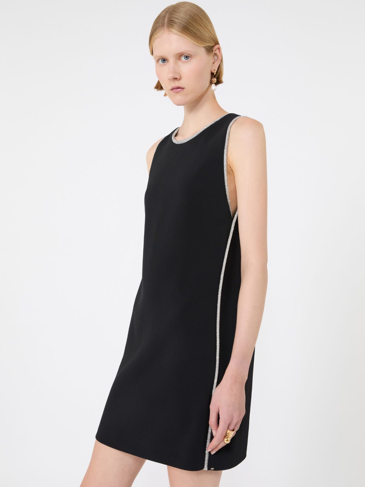 Stretch viscose dress - BLACK - Max Mara - 4