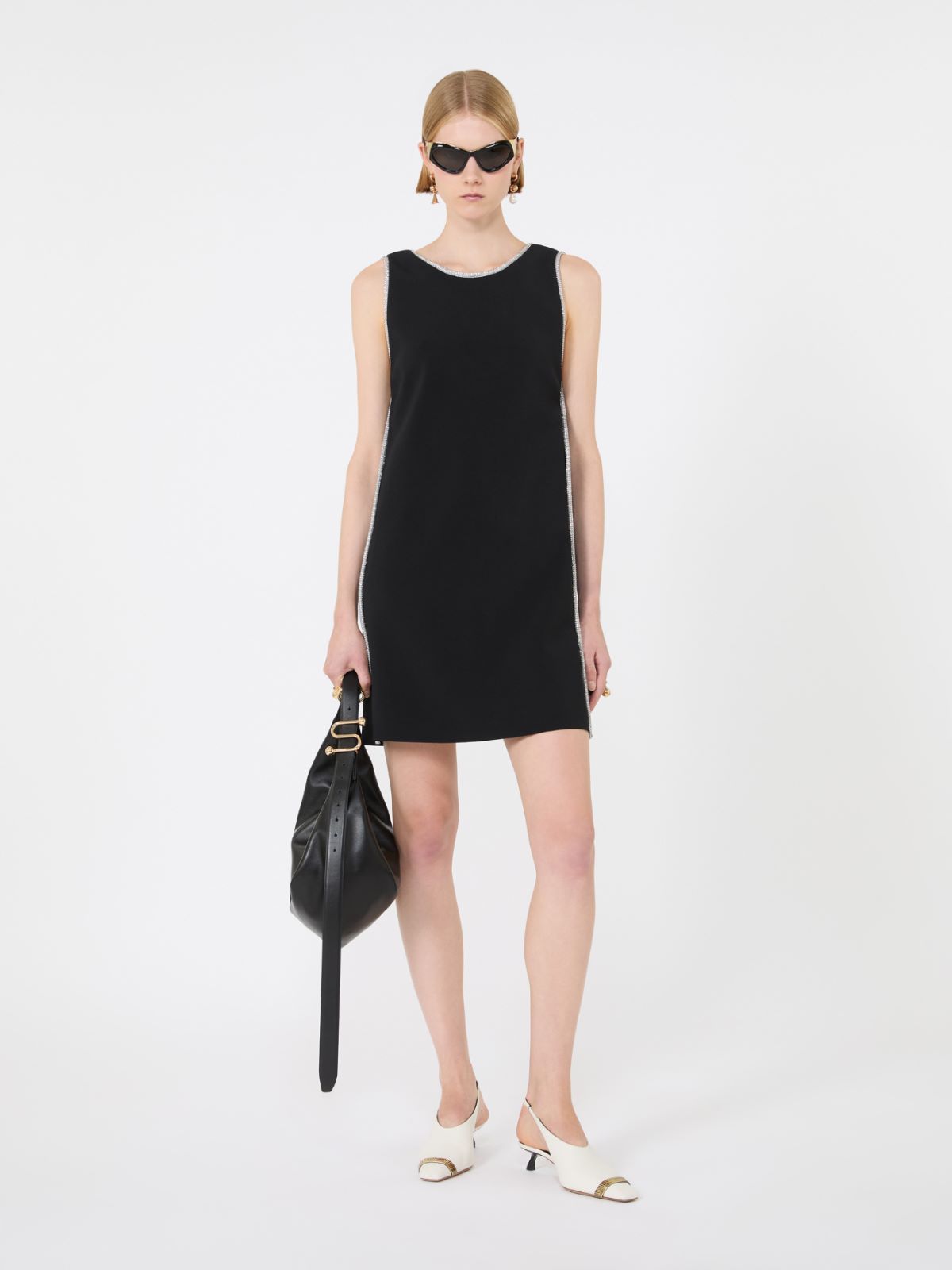Stretch viscose dress - BLACK