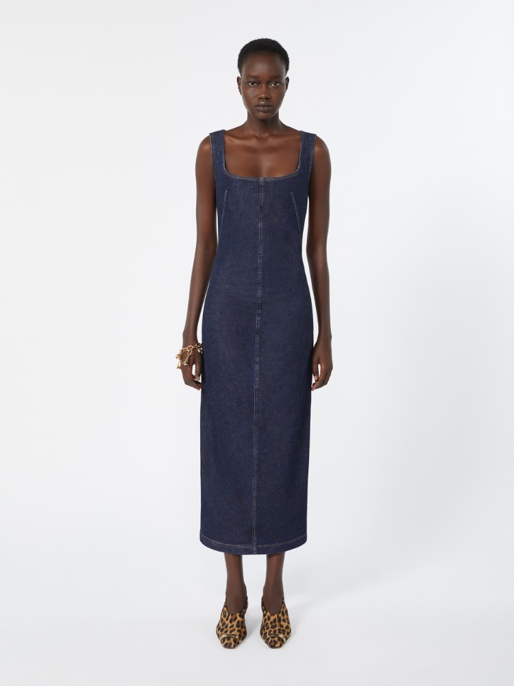 Robe sans manches en denim - BLEU NUIT - 2