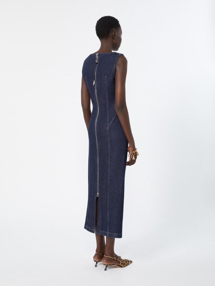 Robe sans manches en denim - BLEU NUIT - 3
