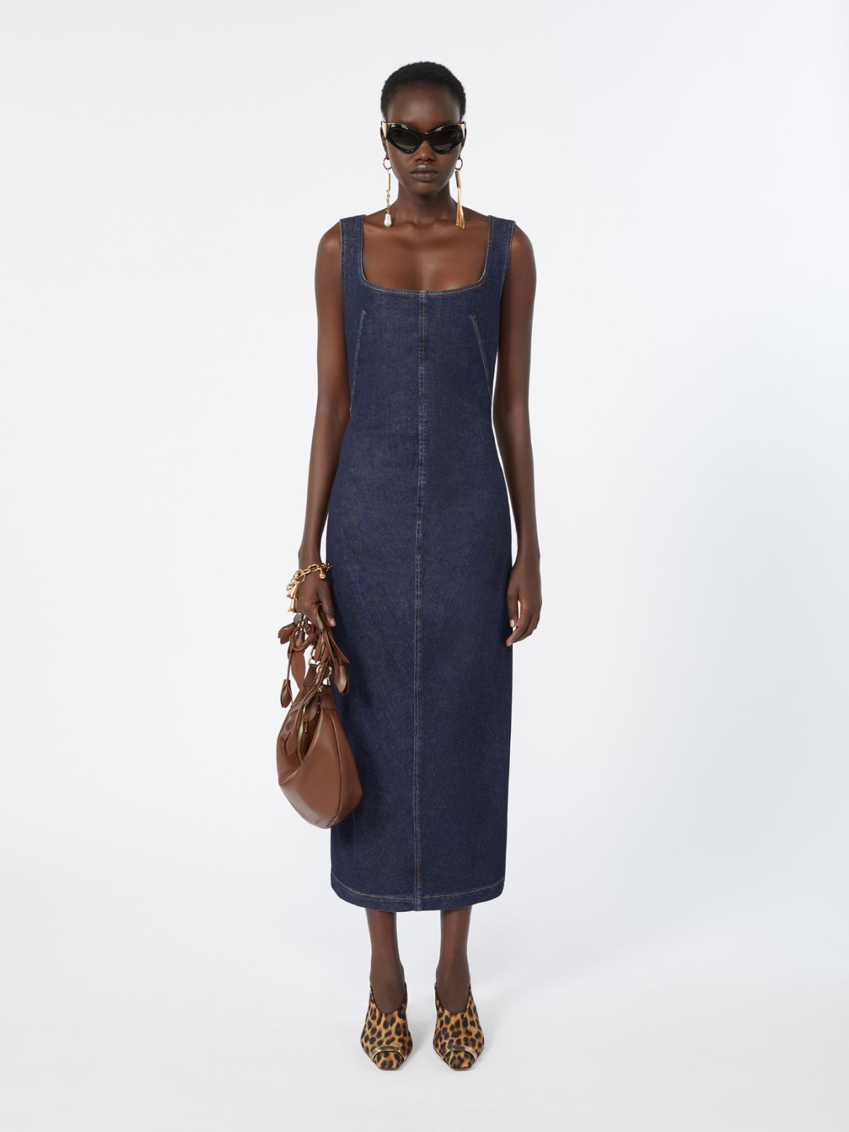 Sleeveless denim dress - MIDNIGHTBLUE