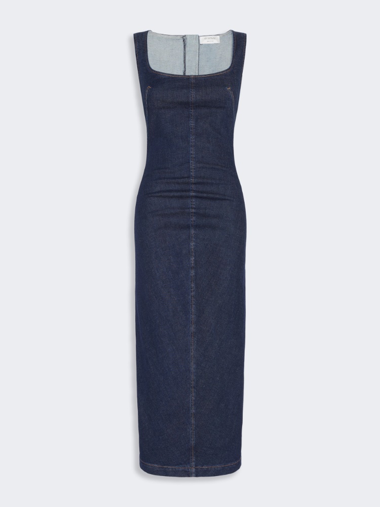Robe sans manches en denim - BLEU NUIT