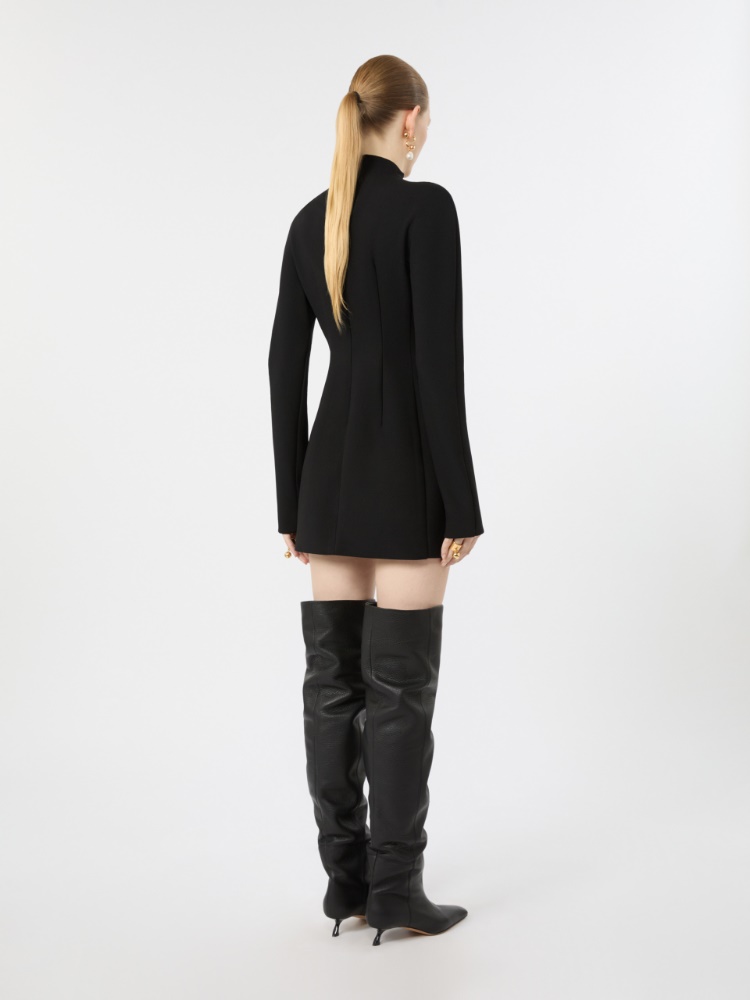 Short stretch wool-blend hourglass dress - BLACK - Max Mara - 3