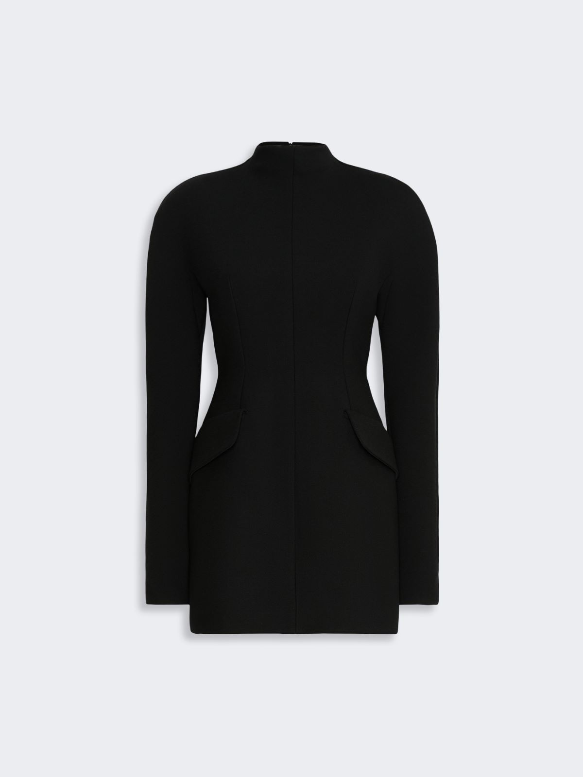 Short stretch wool-blend hourglass dress - BLACK - Max Mara - 5