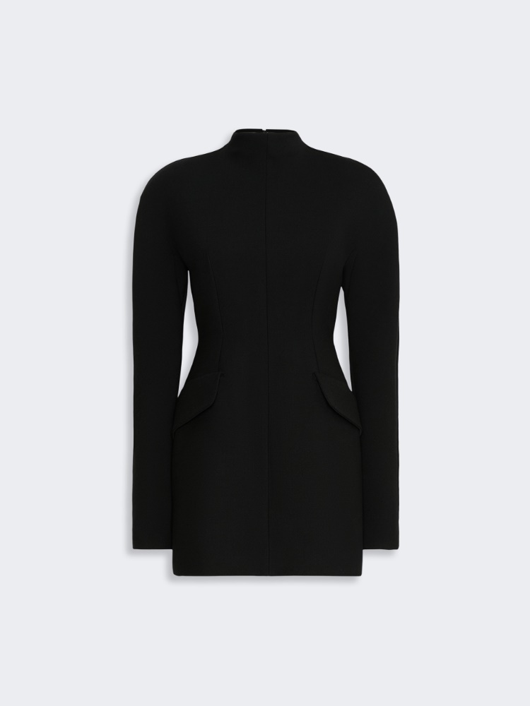 Short stretch wool-blend hourglass dress - BLACK - Max Mara - 5