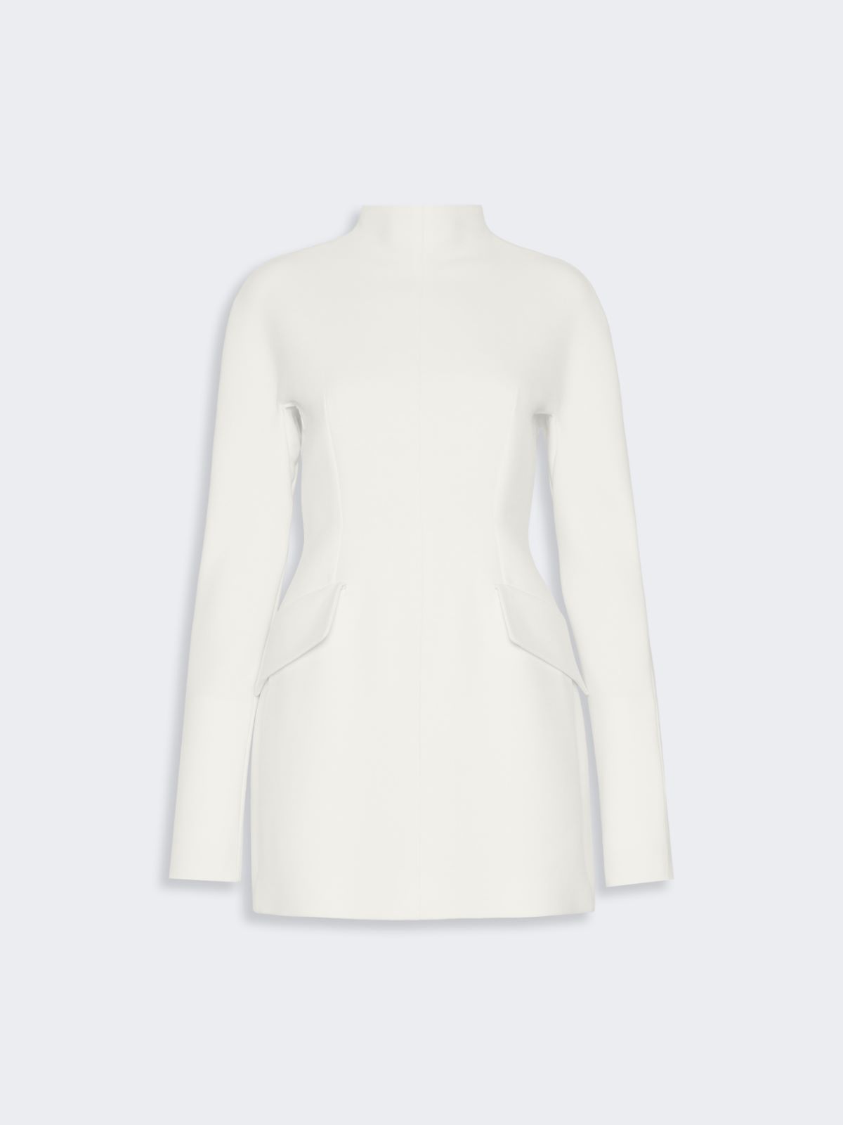 Short stretch wool-blend hourglass dress - MILK - Max Mara - 5