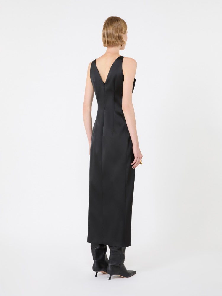 Long stretch satin dress - BLACK - Max Mara - 3