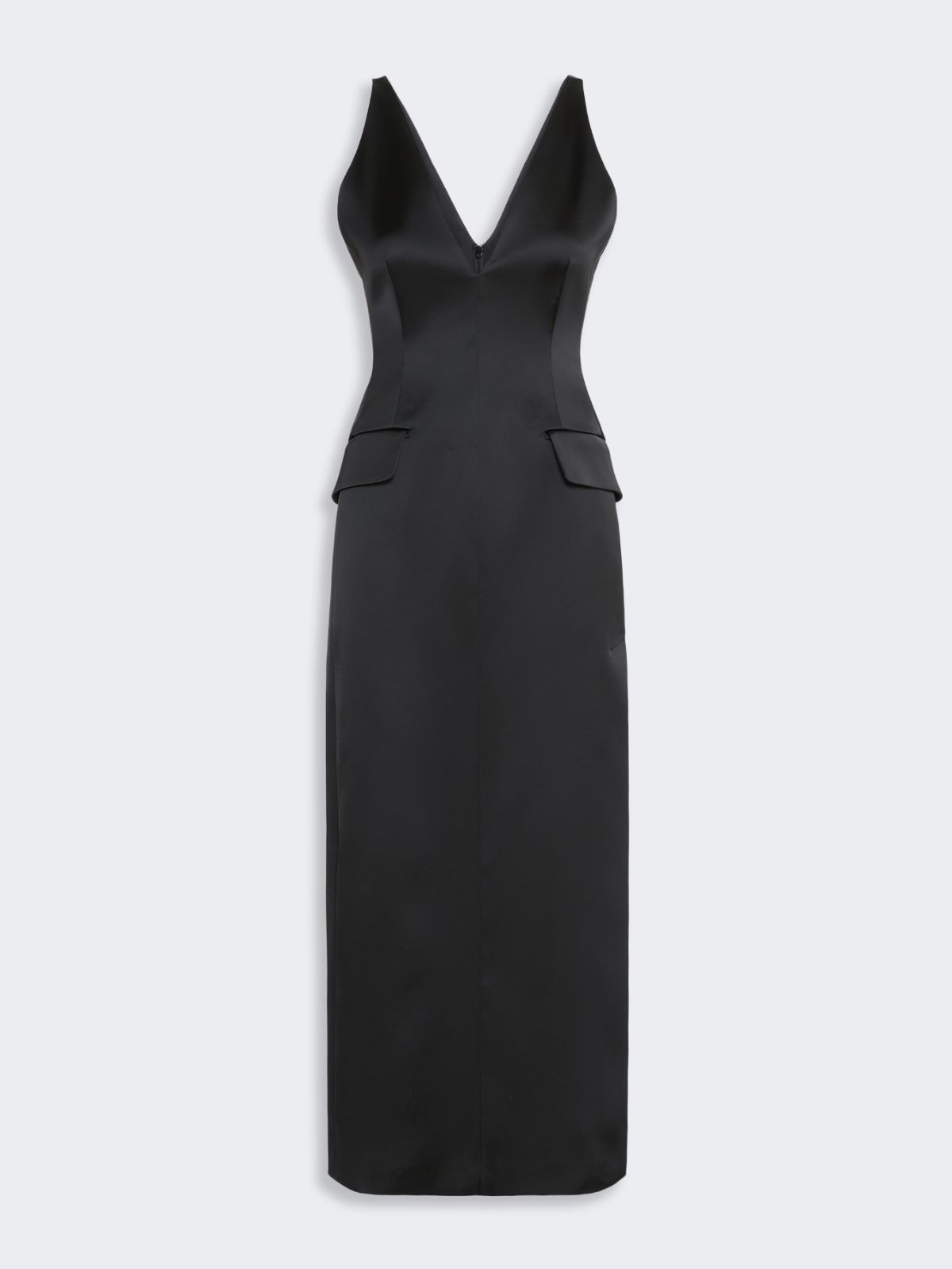 Long stretch satin dress - BLACK - Max Mara - 5