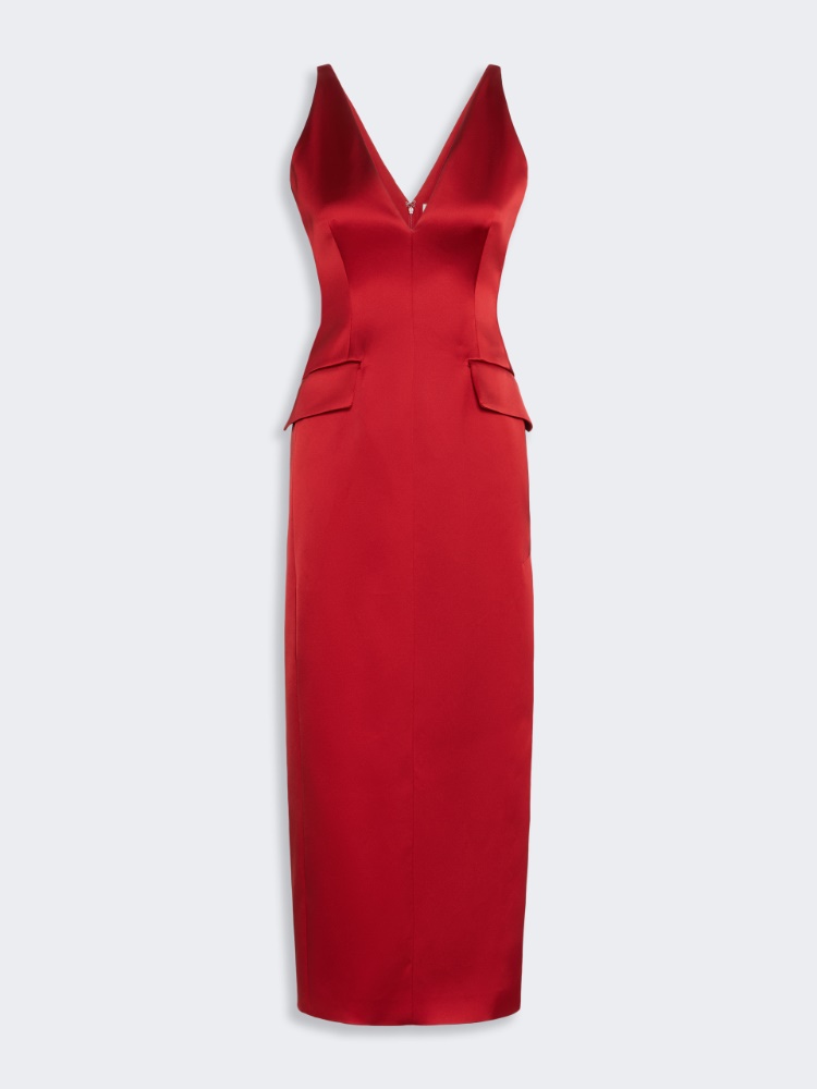 Long stretch satin dress - RUBY