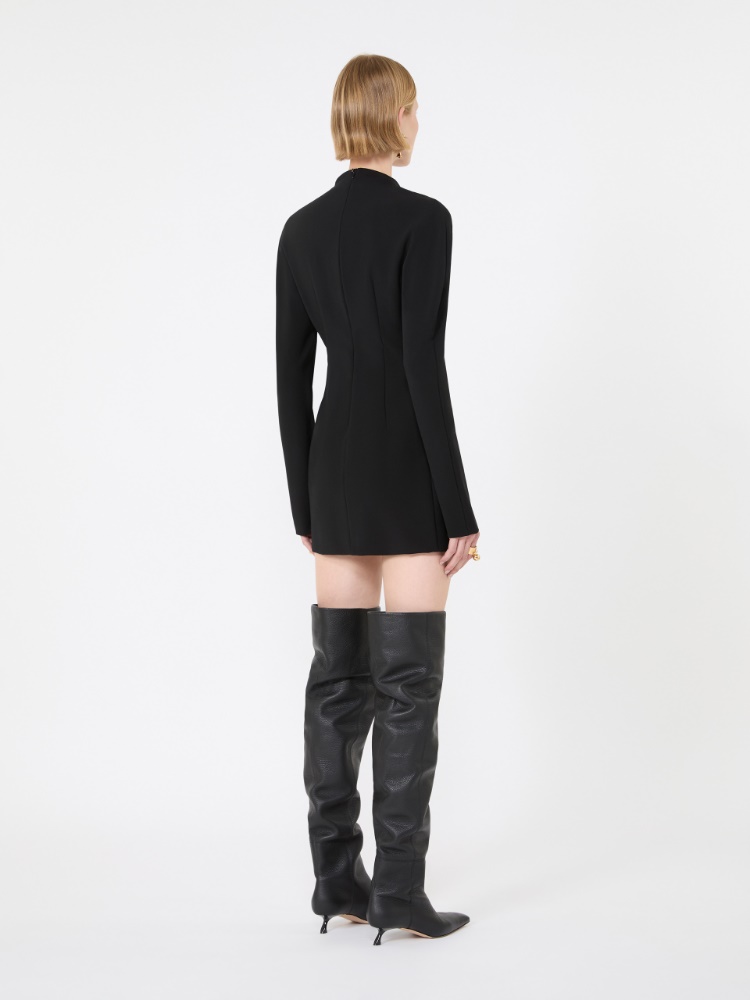 Stretch viscose-blend hourglass dress - BLACK - Max Mara - 3