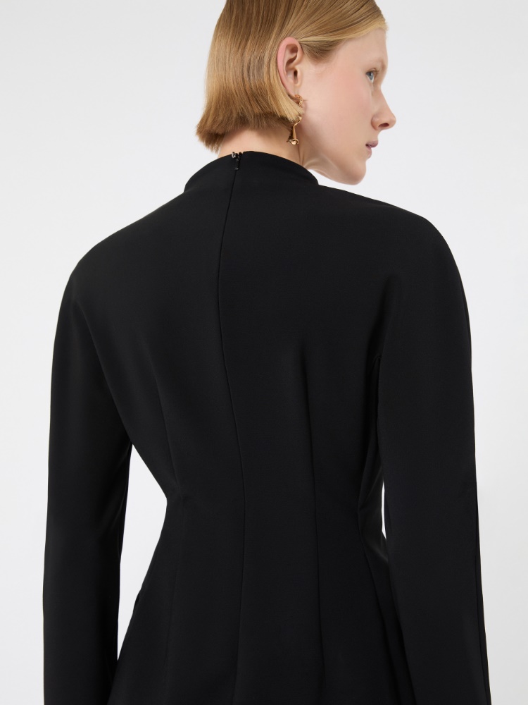 Sanduhrkleid aus Viskosemisch-Stretch - SCHWARZ