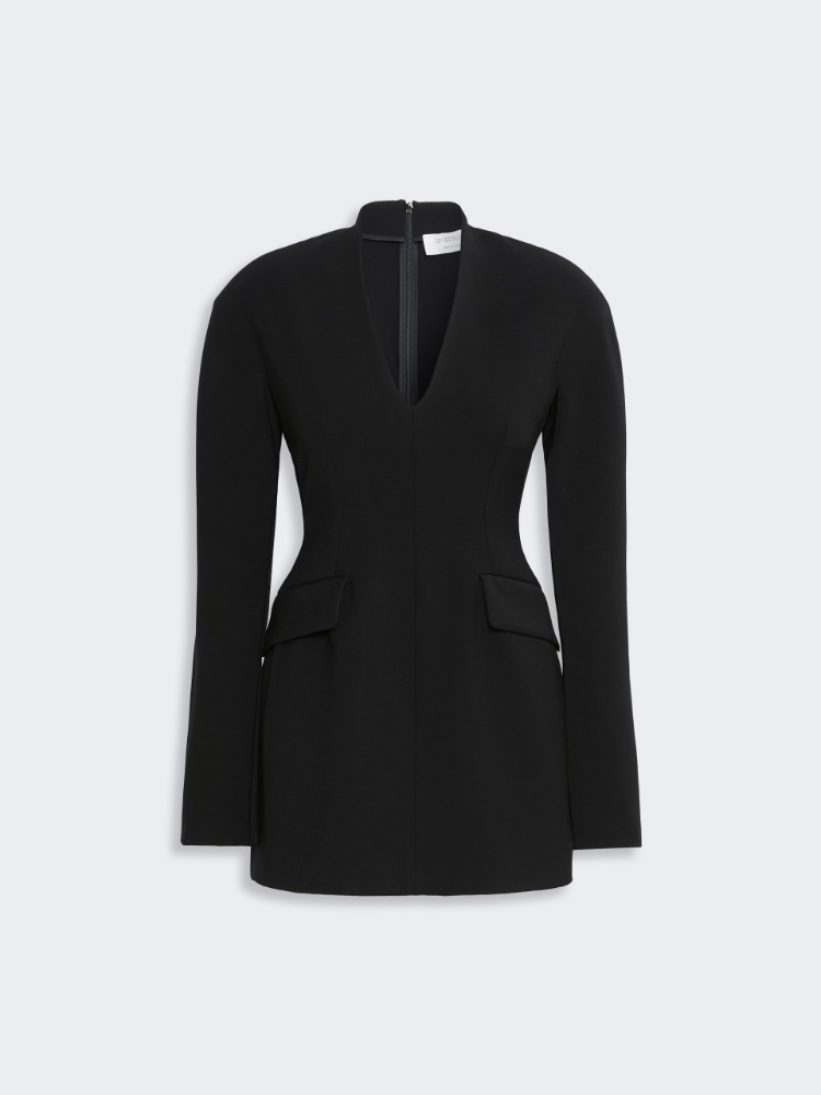 Stretch viscose-blend hourglass dress - BLACK