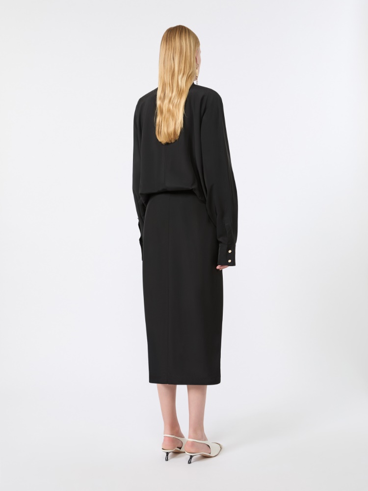 Oversized viscose shirt dress - BLACK - Max Mara - 3