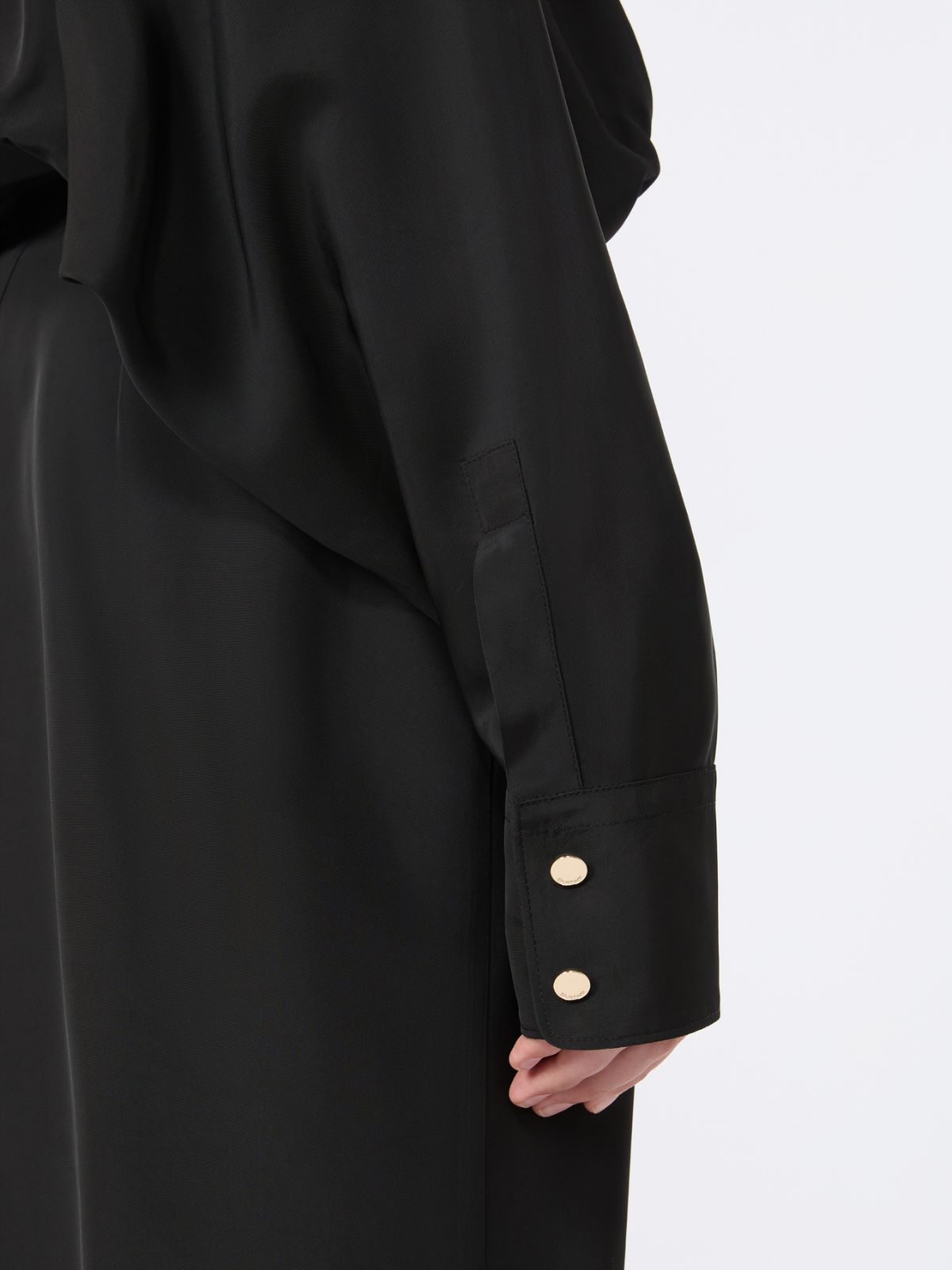 Oversized viscose shirt dress - BLACK - Max Mara - 4