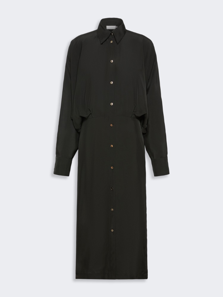 Oversized viscose shirt dress - BLACK - Max Mara - 5
