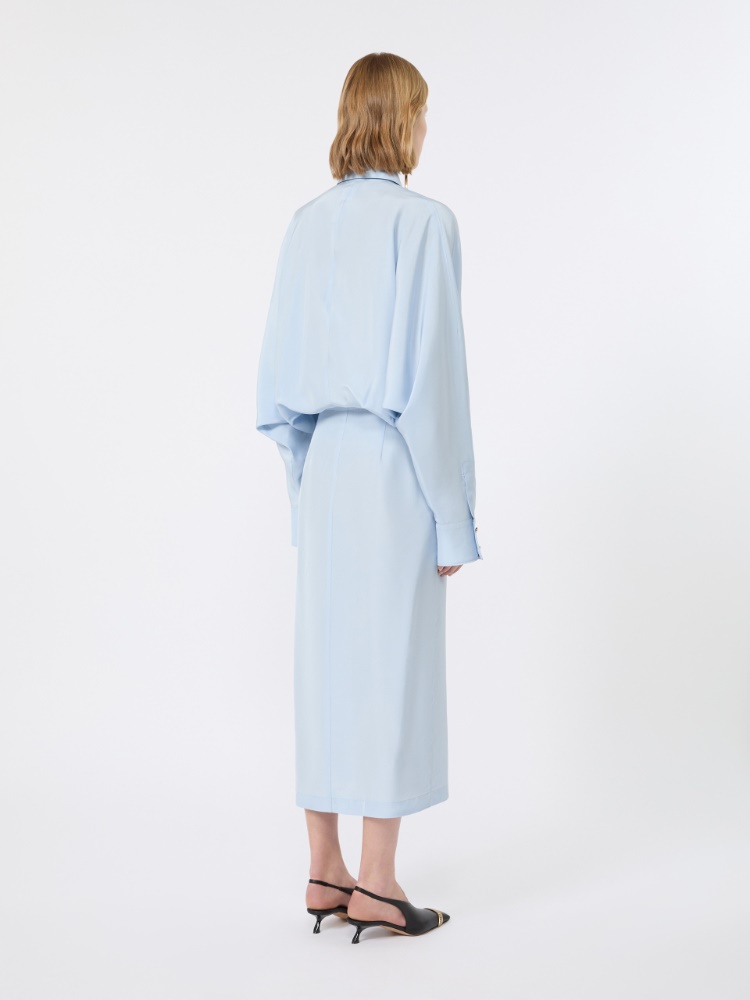 Oversized viscose shirt dress - MEDIUM GREY - Max Mara - 3