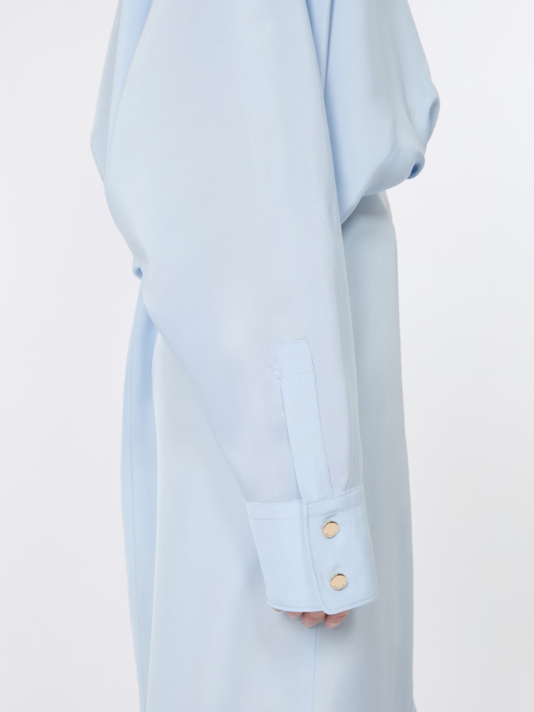 Oversize-Hemdblusenkleid aus Viskose - MITTELGRAU