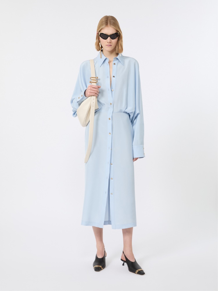 Oversized viscose shirt dress - MEDIUM GREY