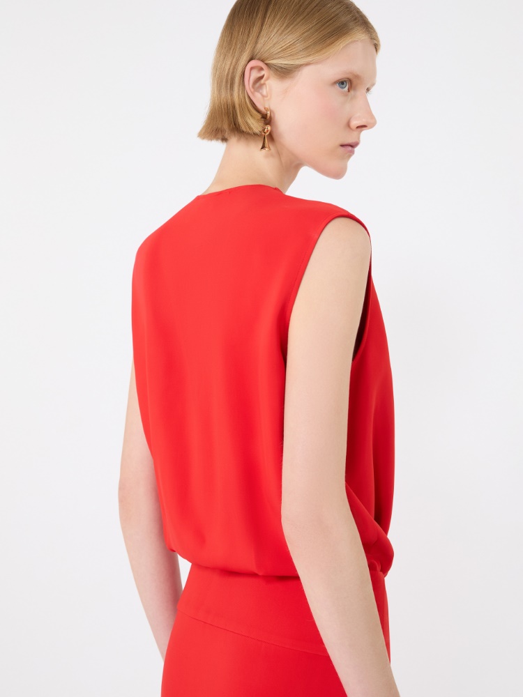 Langes Kleid aus Cady - ROT