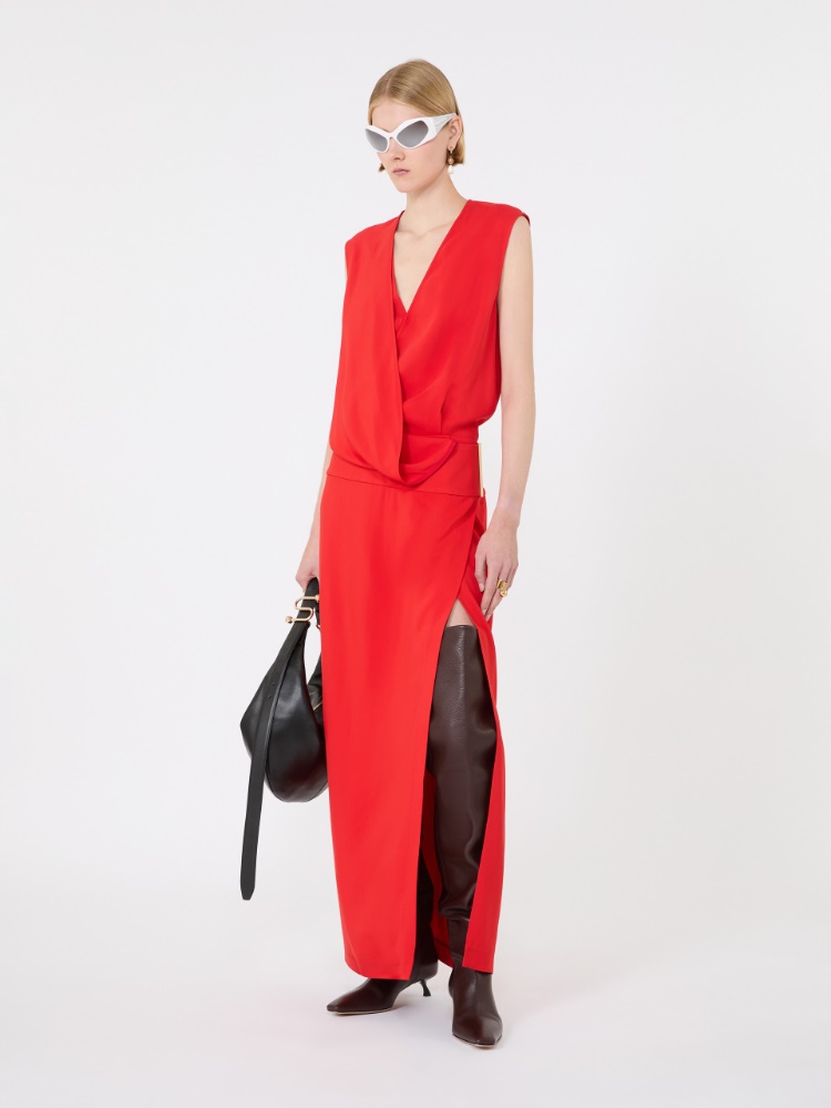 Long cady dress + RED - Max Mara