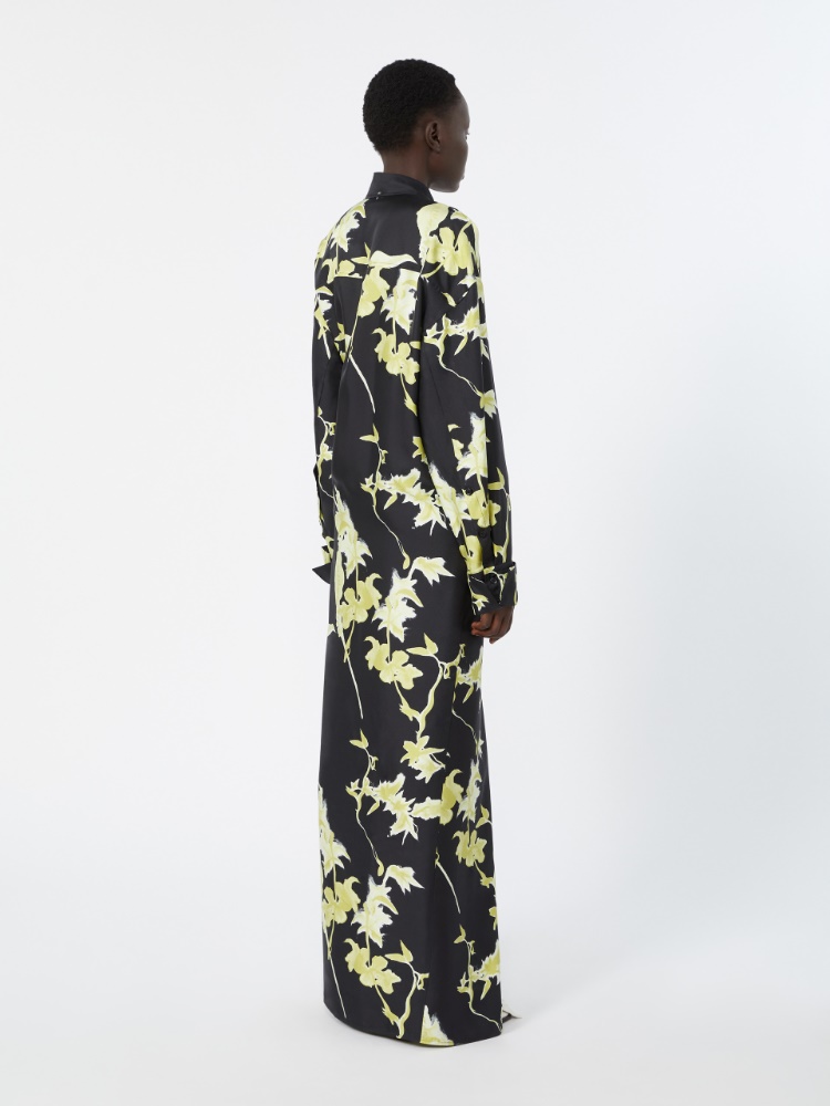 Robe portefeuille en soie - NOIR - 3