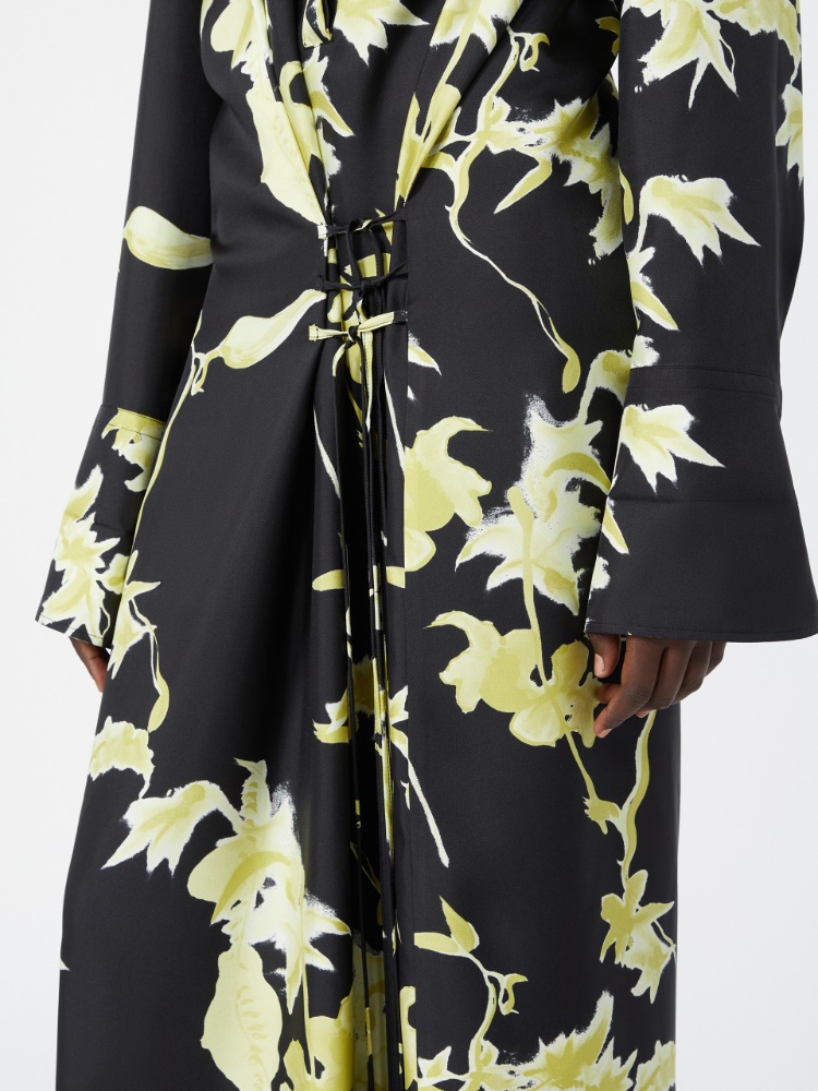 Robe portefeuille en soie - NOIR - 4