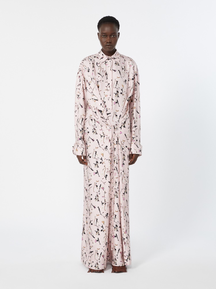 Silk wrap dress - POWDER - 2