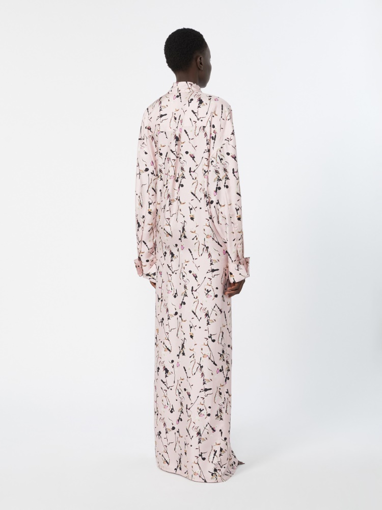 Silk wrap dress - POWDER - 3