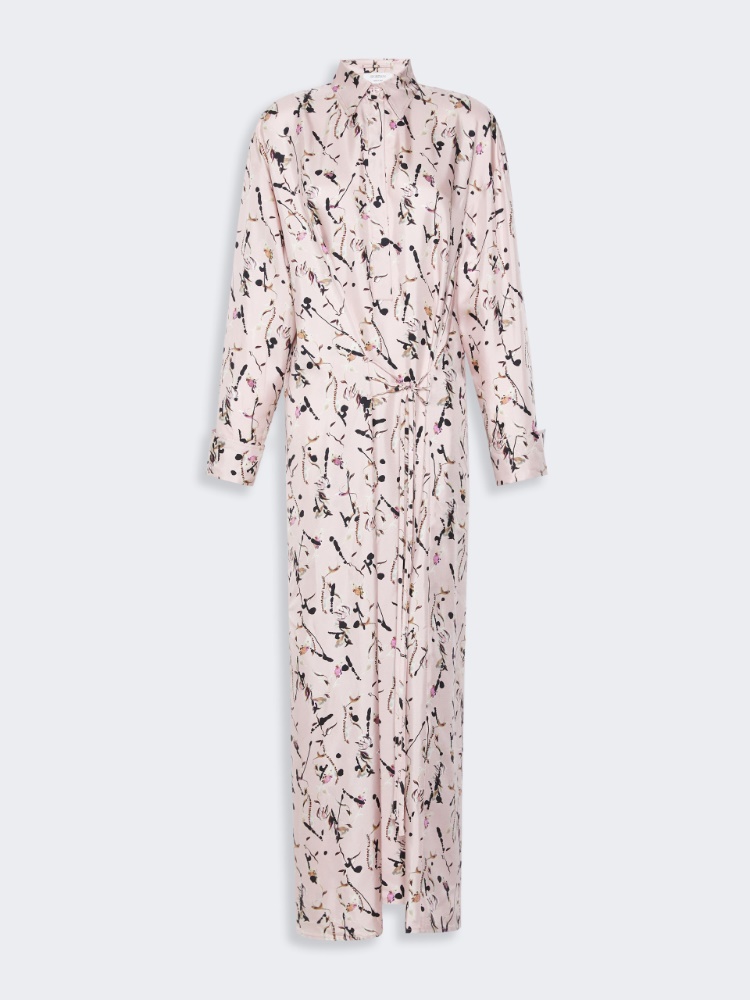 Silk wrap dress - POWDER - 5
