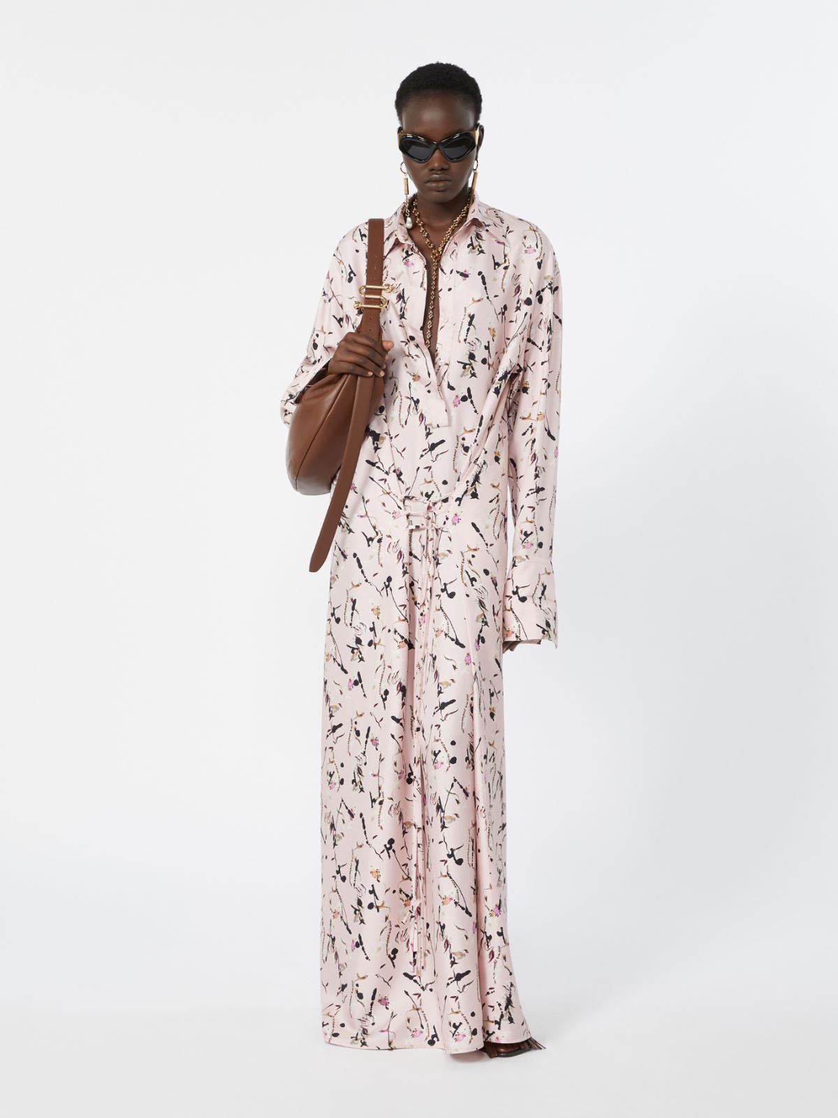 Silk wrap dress - POWDER
