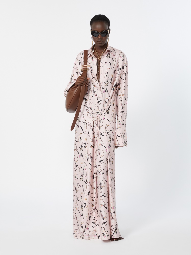 Silk wrap dress - POWDER