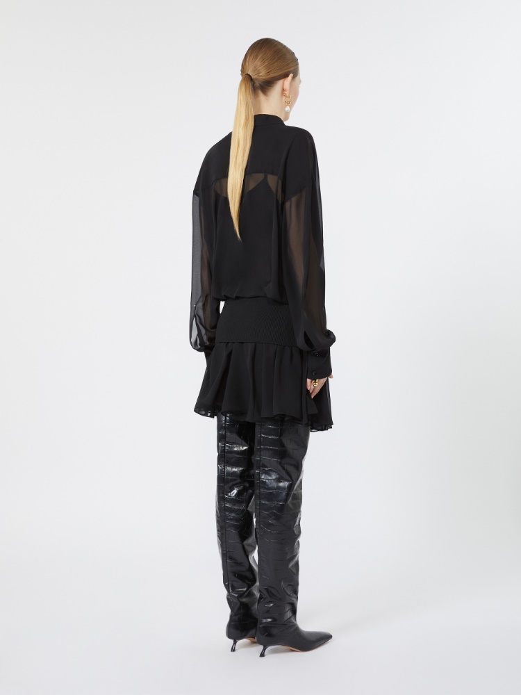 Robe courte en soie - NOIR - Max Mara - 3