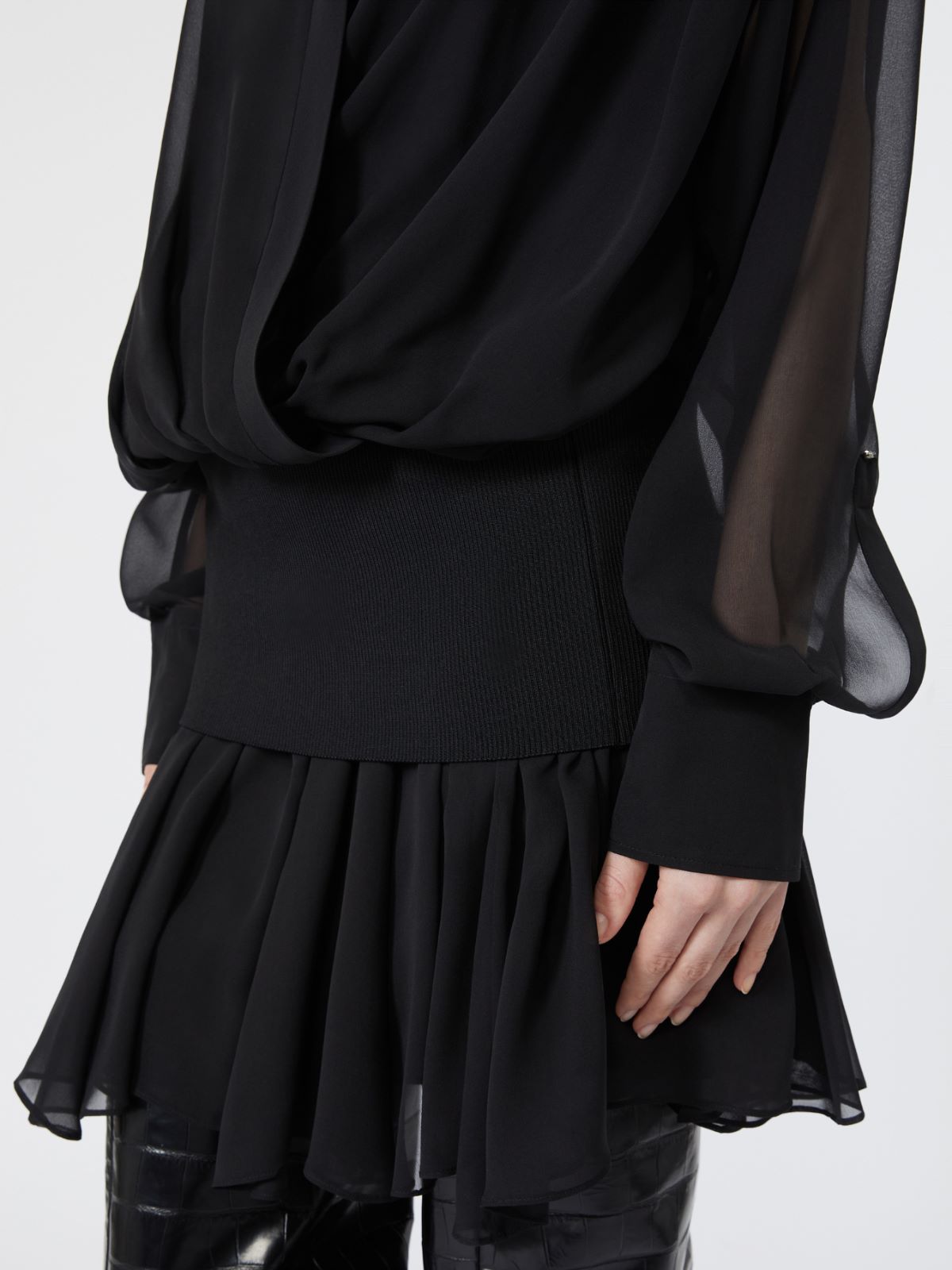 Robe courte en soie - NOIR - Max Mara - 4