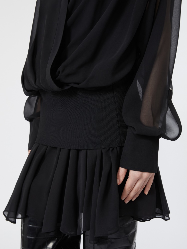 Robe courte en soie - NOIR - Max Mara - 4