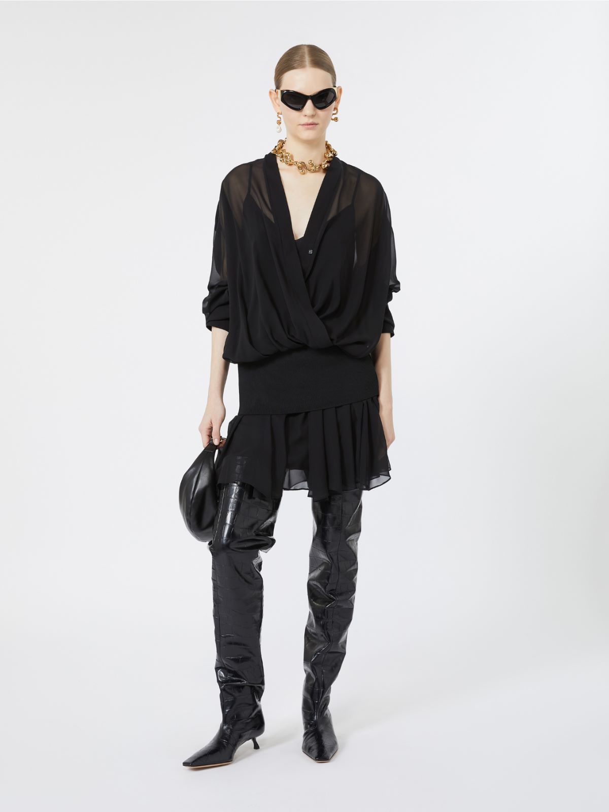 Robe courte en soie - NOIR - Max Mara