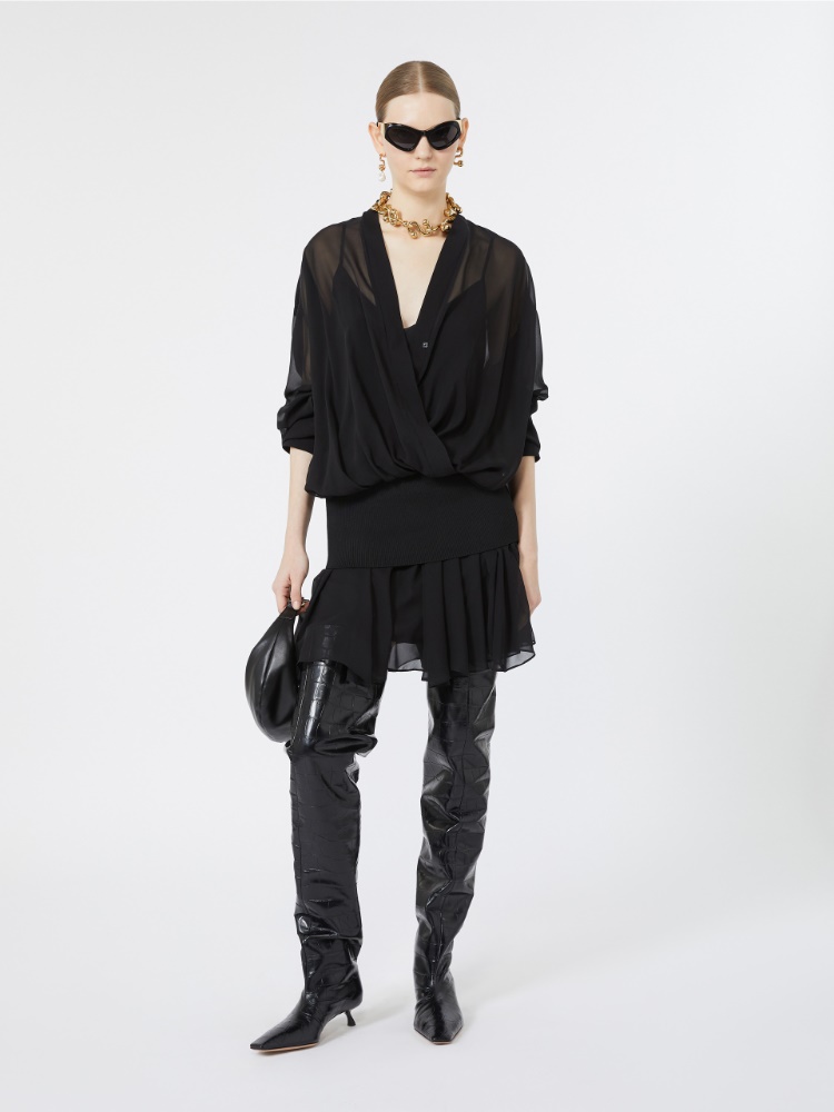 Robe courte en soie - NOIR - Max Mara