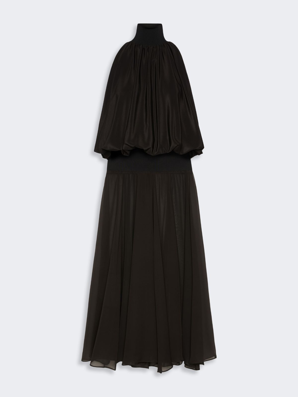 Long silk georgette dress - BLACK - Max Mara - 5