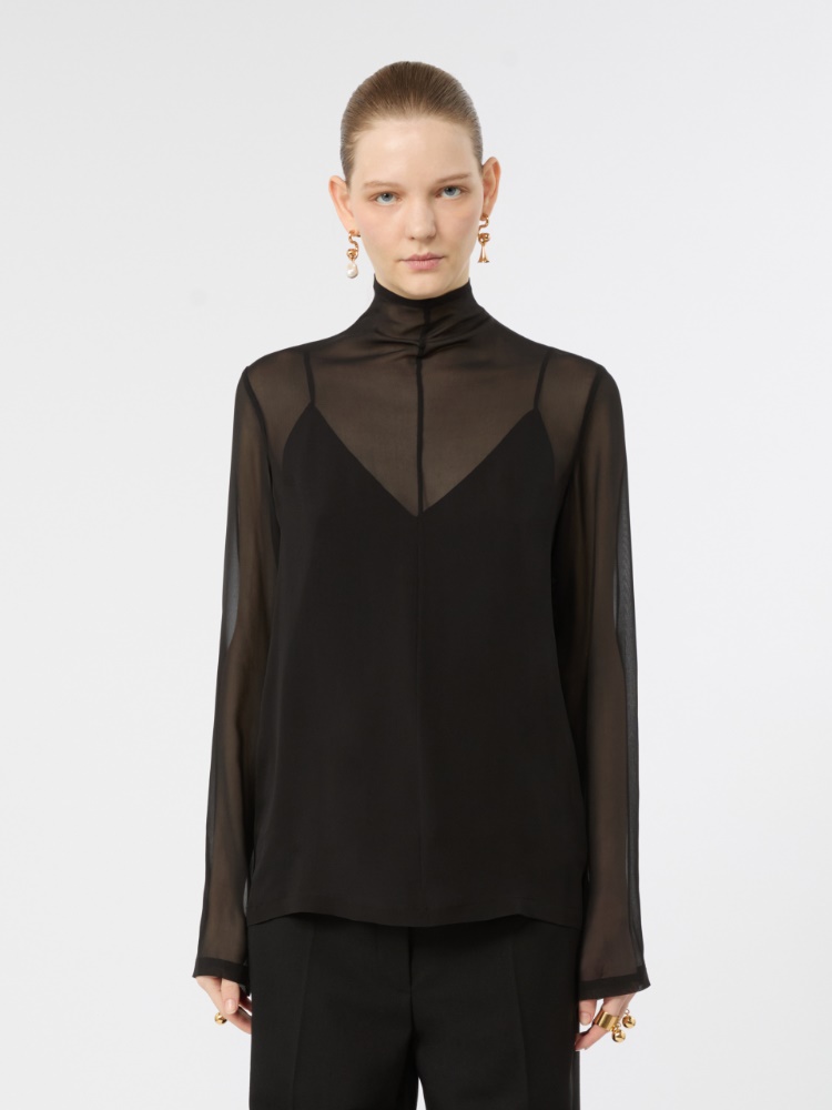 Silk blouse with camisole - BLACK - Max Mara - 2