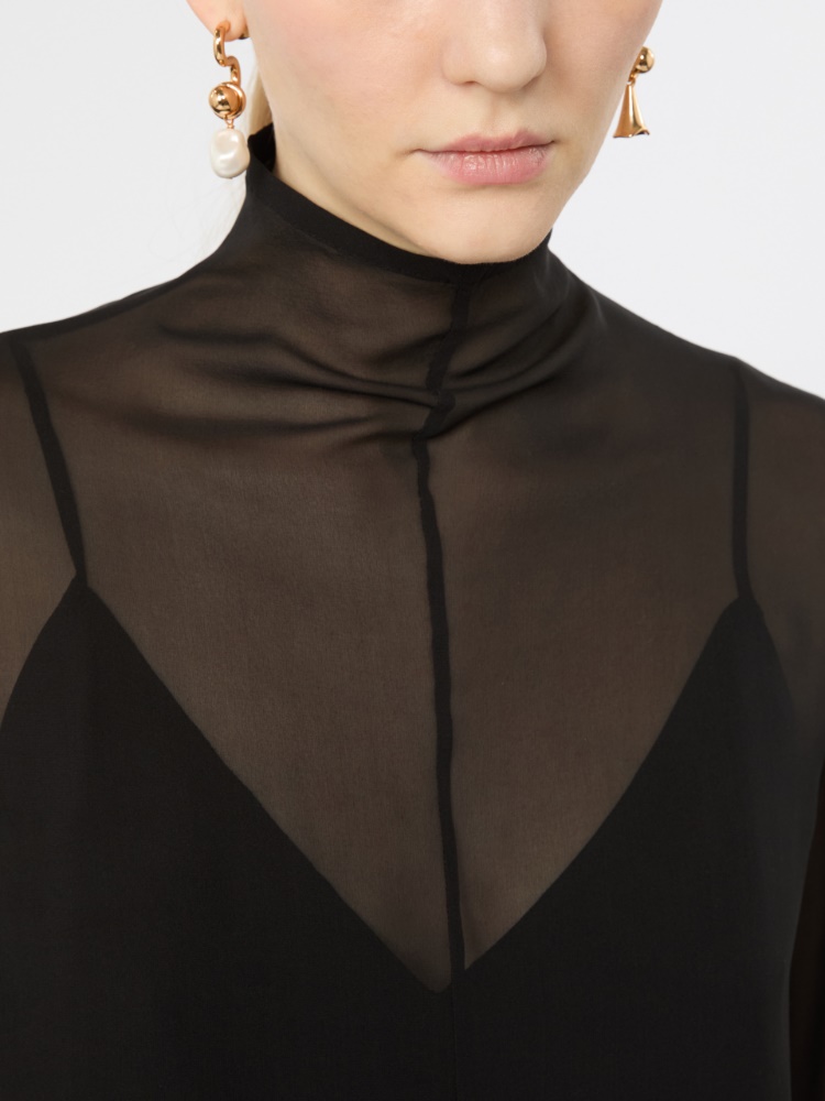 Silk blouse with camisole - BLACK - Max Mara - 5
