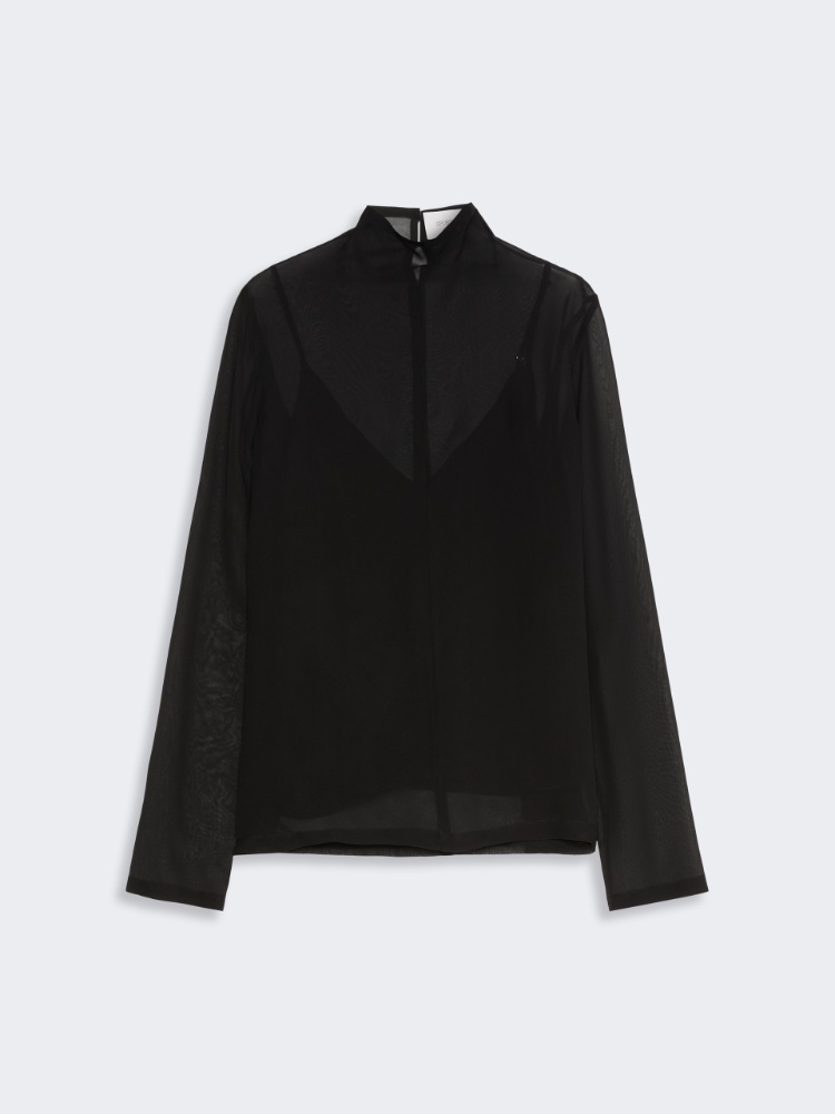 Silk blouse with camisole - BLACK